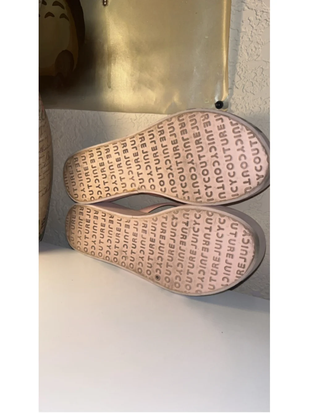 Women's Juicy Couture Platform Flip Flop Sandals in Pink and Black